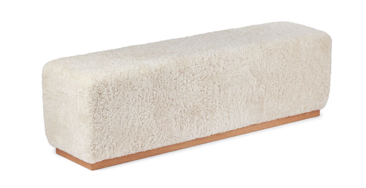 Lammfellbank Benjamin | Kurzhaar | 160x44x52 cm Bänke | Lammfellhaus.at