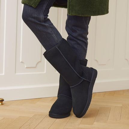 Lammfell Stiefel Premium | Neuseeland | Größe 35-41 Schwarz