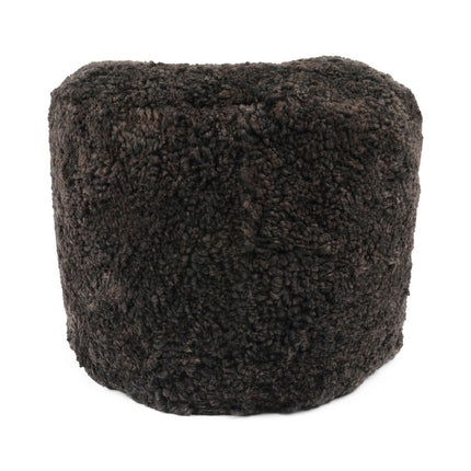 Lammfellpouf Premium | Kurzhaar | Neuseeland | D41x31 cm Schokolade