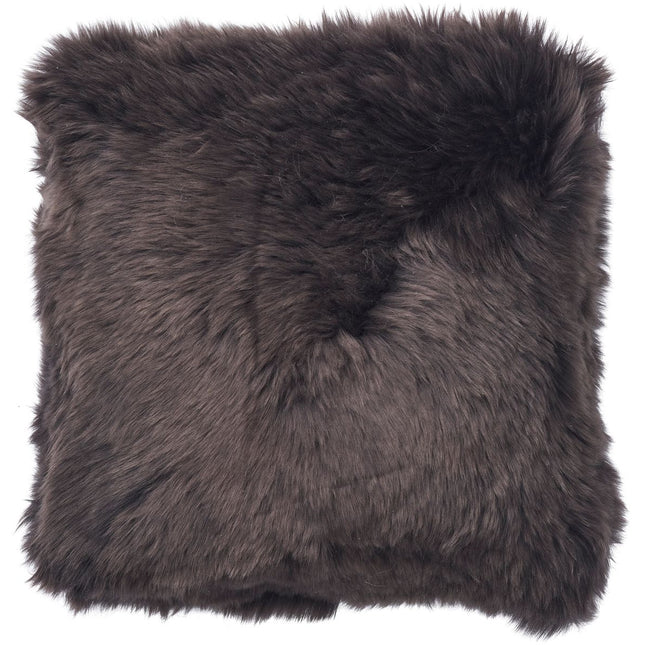 Lammfellkissen | Langhaar | Neuseeland | 45x45 cm Walnuss