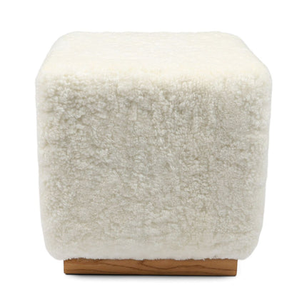 Lammfellhocker Benjamin | Kurzhaar | 46x46x47 cm Weiß