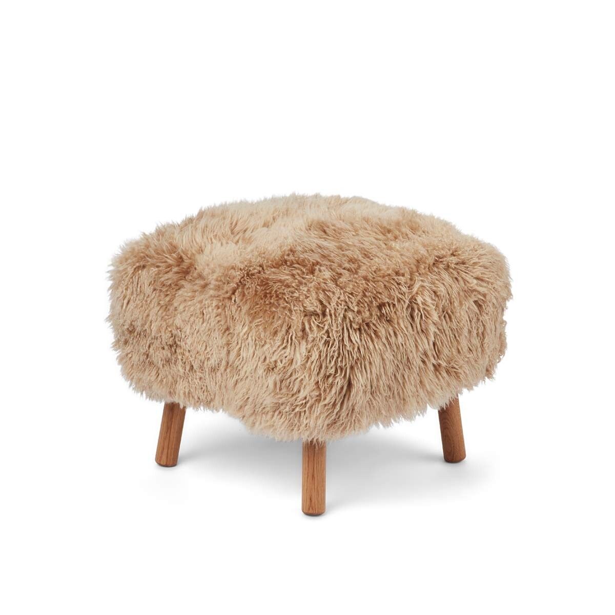 Lammfell Hocker Emil | Premium | Langhaar Honig