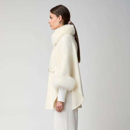 Lorraine Poncho | Wolle, Fuchs Beige