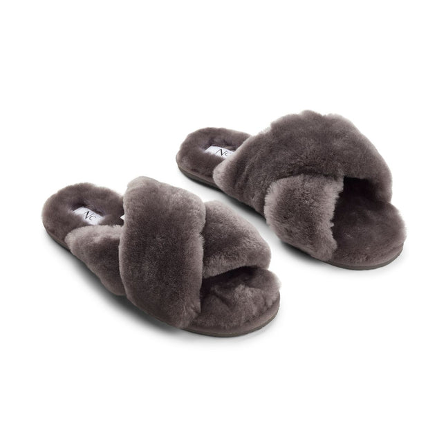 Lammfell Cross Slippers | Neuseeland | Größe 35-42