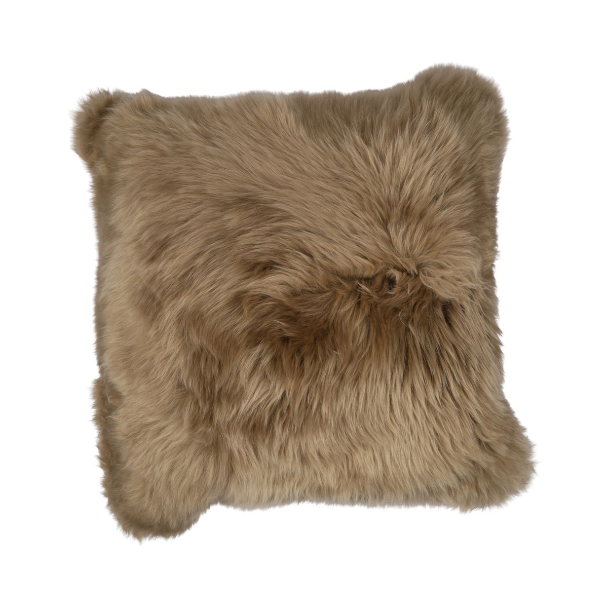 Fellkissen | Langhaar | Neuseeland | 50x50 cm Taupe