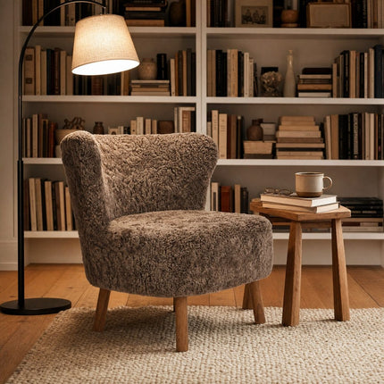 Emil Loungesessel | Premium Lammfell | Kurzhaar Anthrazit