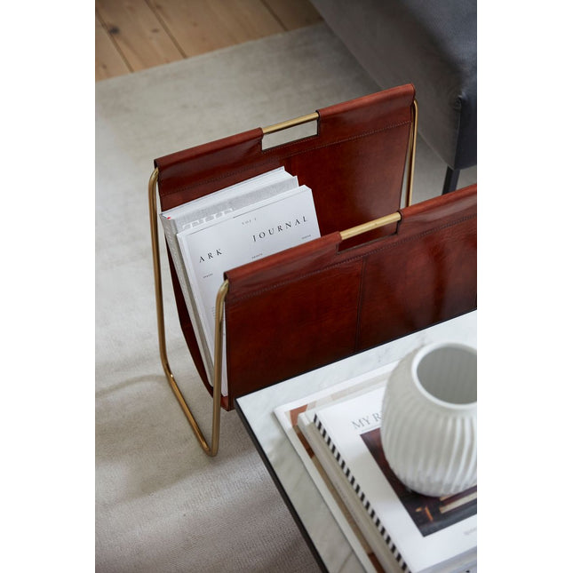 Zeitschriftenhalter | Kalbsleder | 50x25x50 cm