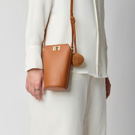 Adina Handytasche | Lammleder Lederbraun