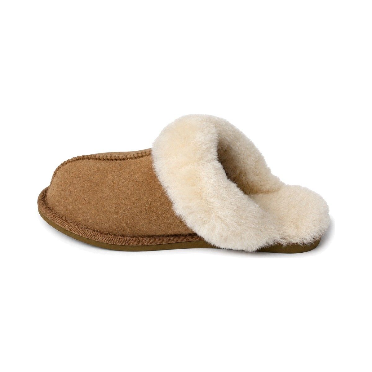 Nordic Curly Slippers | Lammfell Kastanie