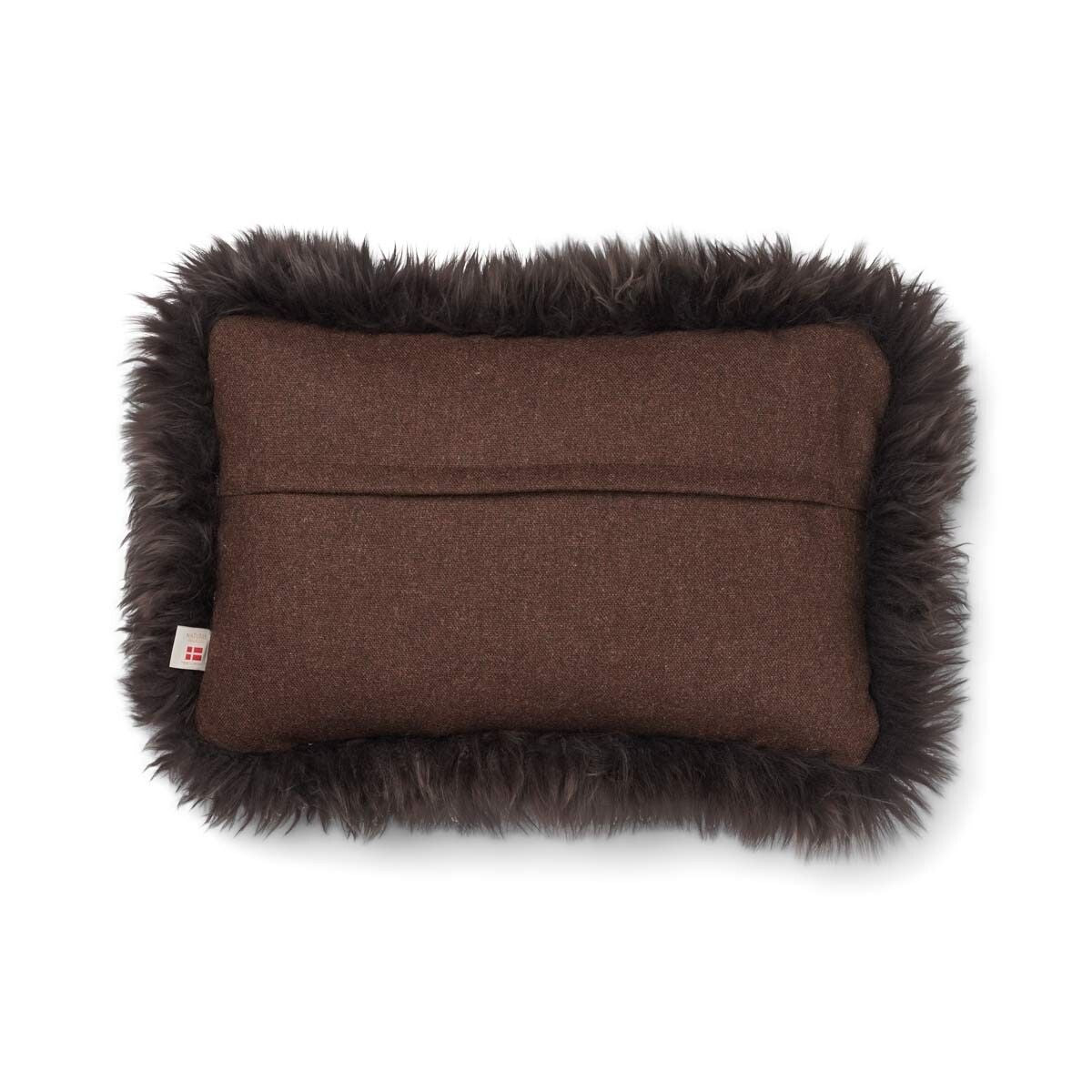 Wollkissen | 100% Wolle | Fellborte | 52x52 cm | 34x52 cm Braun/Walnuss