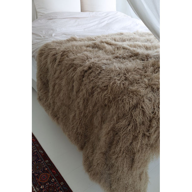 Lammfelldecke | Tibet | 60x120 cm Taupe