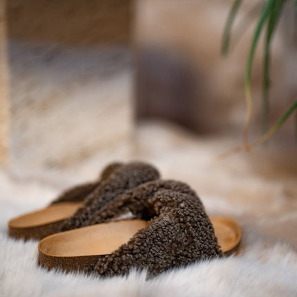 Lilly Kreuz Slippers | Neuseeland | Größe 35-42 Taupe
