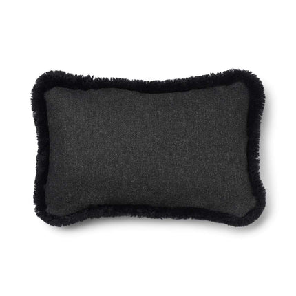 Wollkissen | 100% Wolle | Fellborte | 52x52 cm | 34x52 cm Kohle/Schwarz