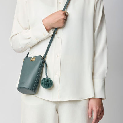 Adina Handytasche | Lammleder Blau/Grau