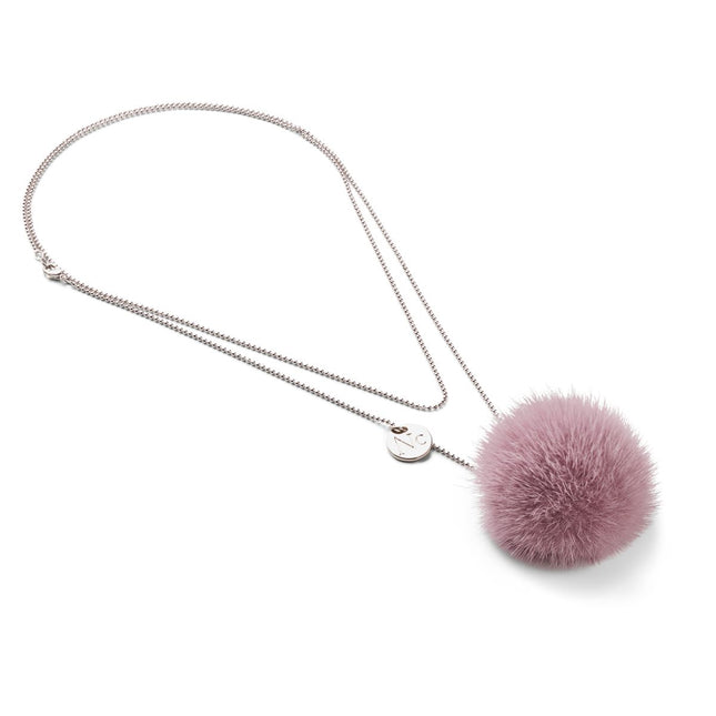 Halskette m. Pompon | Nerz Helllila