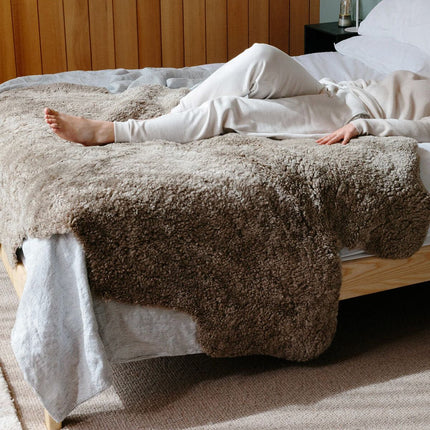 Lammfell Teppich | Kurzhaar | Neuseeland | 170x110 cm Taupe