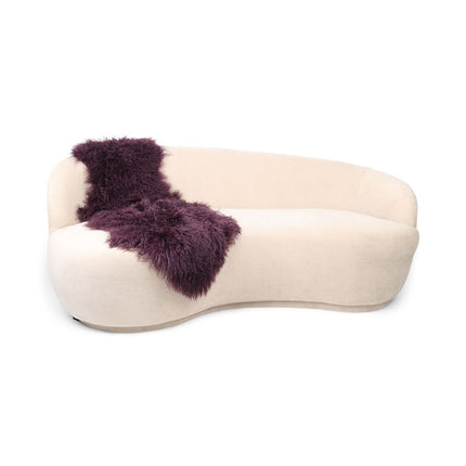 Doppeltes Lammfell | Tibet | 150x55 cm Aubergine