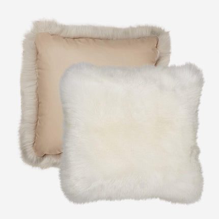 Cushions - Lammfellkissen | Neuseeland | Lederrückseite | 50x50 Cm